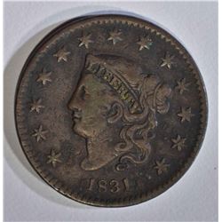 1831 LARGE CENT, VF a little dark