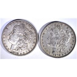 2 - 1878 7F MORGAN DOLLARS XF/AU