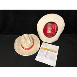 1988 CALGARY OLYMPICS FIGURE SKATERS AUTOGRAPHED COWBOY HATS LOT