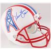 Image 1 : Warren Moon Signed Oilers Full-Size Helmet Inscribed "HOF 06" (Moon Hologram)