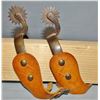 Image 2 : Crockett spurs with step-in straps, spurs marked O. K.