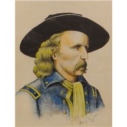 Lafountain, Alex watercolor, Custer, 1967, 10" h x 12" w, framed