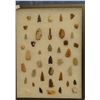 Image 1 : 41 artifacts in 12”x 16”x1” frame, includes 11 scrapers, 22 arrowheads, 1 awl, 7 knives