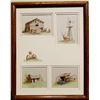 Image 1 : Michael, Judy  4 original acrylic paintings, Homestead Days, all 3" x 4", framed as set