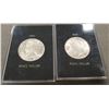 Image 1 : (2) 1923 Peace Dollars, w/ cases