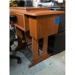 Singer Treadle Sewing Machine in Wood Cabinet