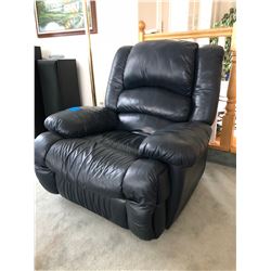 Navy Blue Leather Recliner (Excellent Condition)