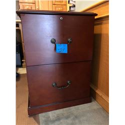 2 Drawer Cherry Wood Finish File Cabinet