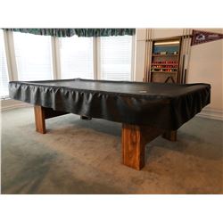 Bristol by Brunswick Premium Slate Pool Table w/Cover Plus Wall Rack w/8 Cues & Balls