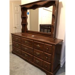 3 Piece Older Bedroom Suite Consists of Head Board, Dresser w/Hutch & Night Table