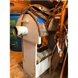 Lloyd Weathers Western Saddle w/Bridle & Rope Rein Plus Show Bridle on Stand