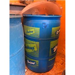 2 Barrels w/Hoses/Horse Supplement & Pellets & Pails Plus 2 Stainless Steel Pieces