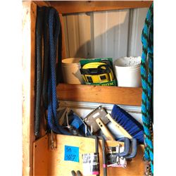 Salt Block w/2 Lead Ropes/ Assorted Horse Brushes/Clamps/Utility Hangers