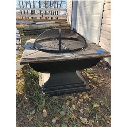 Fire Pit/2 Wood Lawn Chairs (Need Paint) & Bench