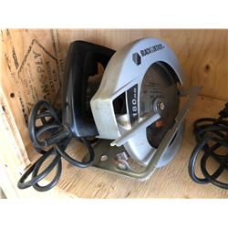 Shelf w/2 Skill Saws/Box of Misc. & 2 - 5/16 Receiver