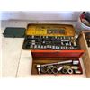 Image 4 : Assorted Tools Includes Aluminum Trays/Gear Pullers/Grease Gun/Chisels/Drill Bits/100' Tape Measure 