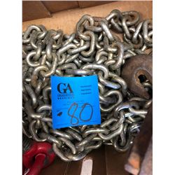 Approx. 30' - 5/16" Logging Chain w/Grapple Hooks & Webster Paint Sprayer & 2 Load Binders