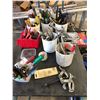 Image 1 : Table Top w/Misc. Tools Includes Wrenches/Sawzall/Pliers/Screw Drivers/Gear Puller, Etc.