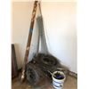 Image 1 : Misc. Fencing Wire, Cultivator Shovels/Guards/Sheet of Roofing/Storm Aluminum Door 32 x 80 & Metal P