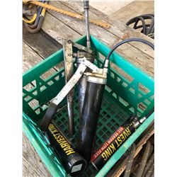 HD Booster Cables/2 Grease Guns & Box Misc. Hardware