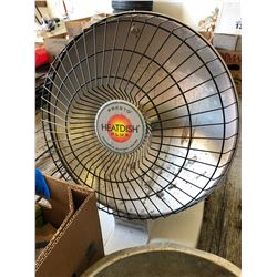 Parabolic Elec. Heater, Box of Misc. of HD Staplers & Staples, Pipe Wrench & Misc. Tools