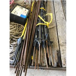 Large Lot of Elec Fencing Material including Hallman Elec Fence Controller/Metal & Fiber Glass Fenci