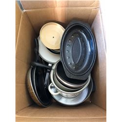 3 Pc Luggage/Box of Cookware/ Toaster Oven & Toshiba Microwave