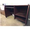 Image 1 : Cherry Wood Finish Computer Desk on Wheels