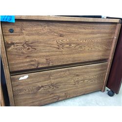 2 Drawer Wood Finish File Cabinet & 2 Drawer Wood Finish Smaller Cabinet