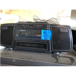 Magnavox Turbo Bass Ghetto Blaster w/phone Connector/6 Phones for Office/1 Fan/1 Tower Fan & 4 Waste