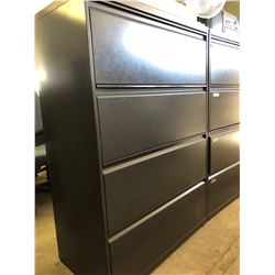 Dark Grey 4 Drawer Lateral File Cabinet