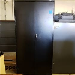 72" Black Locking Steel Storage Cabinet Plus Black 4 Drawer File Cabinet
