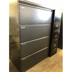 Dark Grey 4 Drawer Lateral File Cabinet