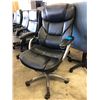 Image 1 : 1 Black Leather Office Chair Adjustable on Wheels (Exc Cond)