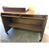 Image 1 : 1 Wood Grain Computer Desk w/Set of 4 Wood Finish TV Trays/Easel on Stand/Magazine Rack & End Table