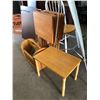 Image 3 : 1 Wood Grain Computer Desk w/Set of 4 Wood Finish TV Trays/Easel on Stand/Magazine Rack & End Table