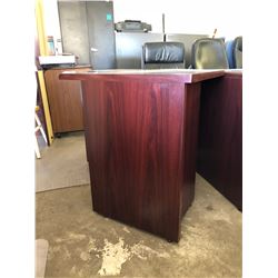 3 Piece L-Shape Cherry Wood Finish Office Desk (Exec Cond)