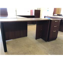 Cherrywood Finish Work Table Plus Matching 3 Drawer Cabinet