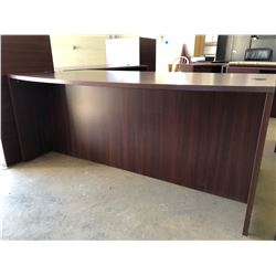 3 Piece Bow Cherrywood Finish Office Desk w/2 Drawer Cabinet (Exec Condition)