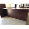 Image 1 : 3 Piece Bow Cherrywood Finish Office Desk w/2 Drawer Cabinet (Exec Condition)