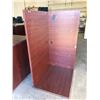 Image 2 : 3 Piece Bow Cherrywood Finish Office Desk w/2 Drawer Cabinet (Exec Condition)