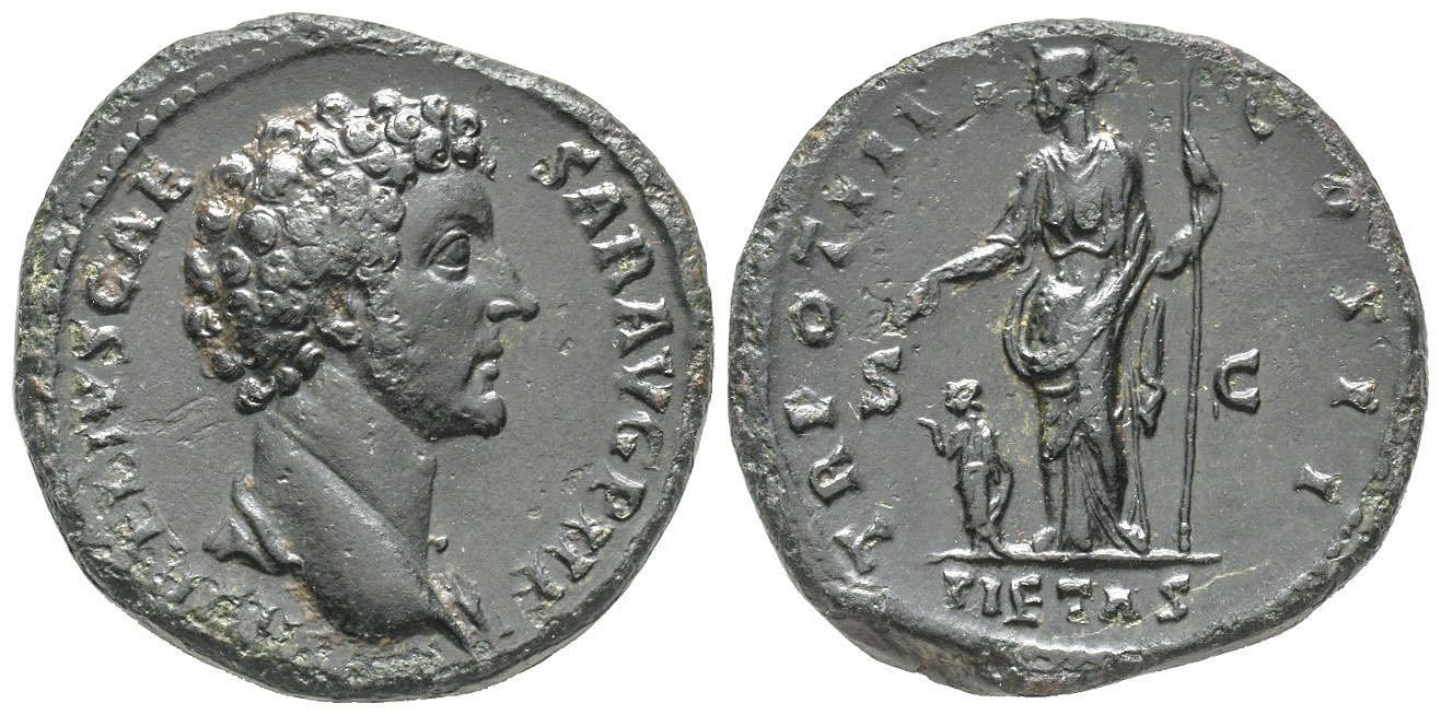 Antoninus Pius Pour Marcus Aurelius Caesar 139 161 Sestertius Rome 148 149 Ae 26 49 G Avers Av