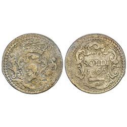 Corsica (Kingdom of), Pascal Paoli 1762-1768 20 soldi, Corte, 1766, AG 3.52 g. Avers : Dans un cercl