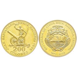 Costa Rica 200 Colones, 1970, AU 26.85 g. Ref : Fr. 25, KM#197  Conservation : PCGS PROOF 67 DEEP CA