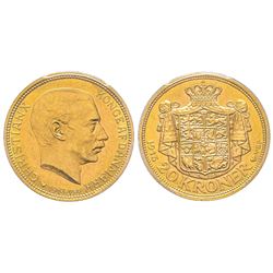 Danemark, Christian X 1912-1947 20 Kroner, 1913, AU 8.96 g. Ref : Fr. 297, KM#817.1  Conservation : 