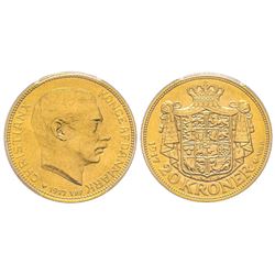 Danemark, Christian X 1912-1947 20 Kroner, 1917, AU 8.96 g. Ref : Fr. 299, KM#817.1  Conservation : 