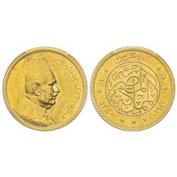 Egypt, Fouad Ier (1341-1355 AH) 1922-1936 100 Piastres, 1340 (1922), AU 8.5 g. or jaune Ref : Fr. 27