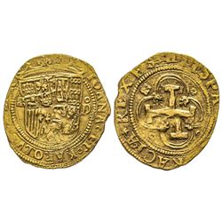 Spain, Juana & Carlos 1516-1556 1 Escudo, Segovia, AU 3.26 g. Avers : IOANA ET CAROLVS DEI GR Revser