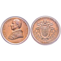 Leone XIII 1878-1903 Medaglia, 1878, AN I,     AE 40 g., 44 mm, Opus Bianchi    Avers : LEO XIII PON