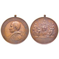 Leone XIII 1878-1903 Medaglia, 1902, AN XXV, AE 35 g.,     44 mm, Opus Bianchi    Avers : LEONE XIII